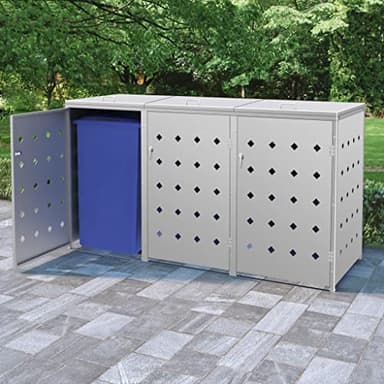 Massbinet Mülltonnenbox für 3 Tonnen 240 L Edelstahl