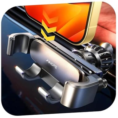 AINOPE Handyhalterung Auto Lüftung - [Schwerkraft-Design] [Einhandbedienung] Handy Halterung Auto Halterungen für Navigationsgeräte, Auto Zubehör Für iPhone 17 Pro Max XR, Smartphone mit Hülle
