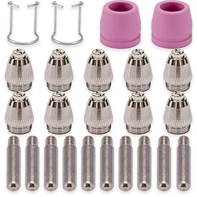 SG-55 AG-60 WSD-60 0,030 Zoll Plasmaschneider, Schneidbrenner, Düsen, Verbrauchsmaterial-Set, 24 Stück