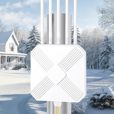 3000Mbit Wlan Verstärker Outdoor Wetterfester IP68, WiFi 6 Wlan Repeater Outdoor mit Gigabit LAN, Dualband 2402MBit/s 5GHz+574MBit/s 2,4GHz, Lange Reichweite WiFi Repeater für Garten Hof Terrasse