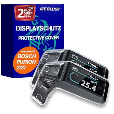 WEGLUST für Bosch Purion 200 Display Schutzhülle | E-Bike Displayschutz | Transparent und wasserdicht | Stoß- und Kratzschutz (2 er set)