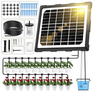 Solar Bewässerungssystem 2026 Automatische BewäSserung für 20 Topfpflanzen, Automatische Bewässerungssystem Garten mit 20M Tropfschlauch, Bewässerungssystem für Topfpflanzen, Garten, Balkon Pflanzen