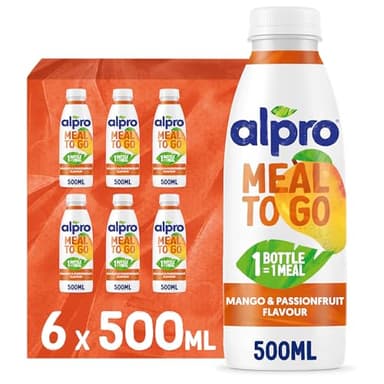 Alpro Meal To Go Mango- und Passionsfruchtgeschmack – Proteinreiche Trinkmahlzeit – 6 x 500 ml