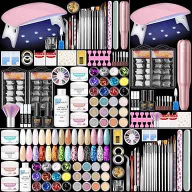 PEACECOLOR Acryl Nagelset mit UV/LED Nagellampe Nagelfräser, 28 Farben Acrylpulver für Nägel mit Acryl Liquid Acryl Nagelset Starterset Komplett für Anfänger Selber Machen Acrylnägel