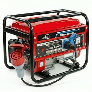 Stromgenerator mit Benzin | Stromerzeuger mit E-Starter | Notstromaggregat leise | 5 Steckdosen 3x 230V / 1x 400V / 1x 12 V | 7 PS (Kupferwicklung+Starkstrom)