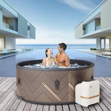 Miweba Whirlpool MSpa | 2-8 Personen Pools | viele Modelle rund und eckig | Ø 125-224 cm | In- Outdoor Pool | bis zu 144 Massagedüsen | ganzjähriger Einsatz Winterfest (Mono 6 Personen)