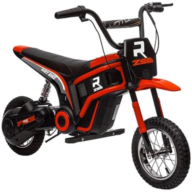 HOMCOM Elektro Motorrad Kinder, 24V Elektromotorrad mit 350W Motor, Scheinwerfer, Musik, 8-16 km/h Kindermotorrad mit Luftreifen, Motorrad für Kinder von 8-12 Jahren, Rot