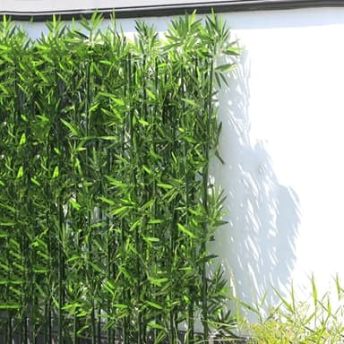 CUXAHO Kunstpflanze Bambus Groß Balkon Sichtschutz Wetterfest Kunstbaum Bambusbaum Sichtschutzmatte Sichtschutzzaun Sonnenschutz Gartenzaun Garten Terrasse(100cm/3.3ft)