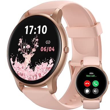 Parsonver Smartwatch Damen Rund mit Telefonfunktion, Leichte Fitnessuhr Frauen mit Schrittzähler, 100+ Sportmodi, IP68 Wasserdicht, Sportuhr Damen mit Herzfrequenz Schlafmonitor, SpO2, Roségold,SPROD1