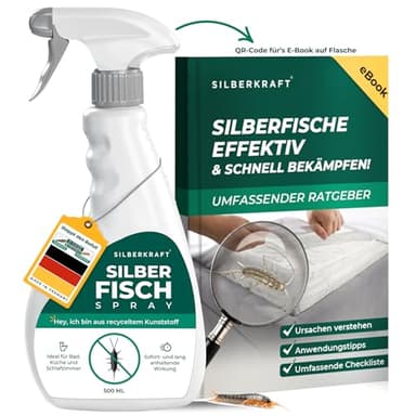 Silberkraft Anti-Silberfisch Spray 500ml inkl. E-Book Schnelle und effektive Bekämpfung von Silberfischchen Alternative zu Köderdosen und Fallen