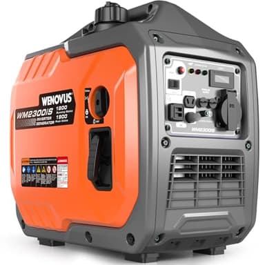 Wenovus Superleise Tragbarer 1900W 4 Takt mit 230V Steckdose und USB Inverter Stromerzeuger Benzin Stromgenerator Notstromaggregat für Backup Bei Stromausfällen für Camping Wohnwagen Wohnmobil Garage