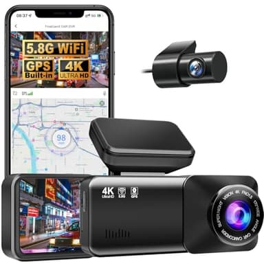 Osmo Dashcam Pro 2.0 mit 4K Vorne Hinten, 5.8GHz WiFi, kostenlose 64-GB-Karte, Dashcam mit Parküberwachung, 170° Weitwinkel, Parkmodus & Nachtsicht