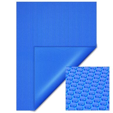 Wiltec Pool Solarfolie 4 x 6 m, blau, Poolheizung aus 140 µ starkem PE Film, Poolabdeckung Poolplane Solarplane rechteckig