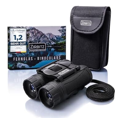 ZIRBITZ® HD Fernglas 8x25 kompakt & leicht - Leistungsstarkes Allround Taschenfernglas für Wandern, Reise & Vogelbeobachtung - Ferngläser klein für Erwachsene & Kinder