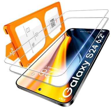 LϟK für Samsung Galaxy S24 für Panzerglas mit 2 Stück HD-Hartglasfolie, [Auto-Installation] Kratzfest für Samsung S24 Schutzfoile, 0 Staub & Blasen, Anti-Fingerabdruck