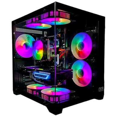 Gaming PC Phantom Black | NVIDIA RTX 3050 | SSD | Intel 10 Core | RGB Lüfter mit Fernbedienung | Luftkühlung | 700W | WLAN 5 | Windows 11 (64GB RAM 1TB SSD)