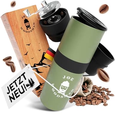 Joe WOODSMAN Reisekaffeemaschine - All-in-One Becher und Kaffeemaschine für Wandern, Trekking, Camping und Festivals - Jetzt entdecken!
