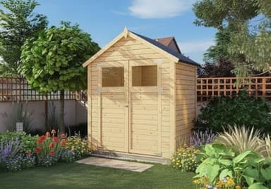 Alpholz Gerätehaus Alisha aus Fichten-Holz, Gartenhaus mit 14mm Wandstärke, Holzhaus inklusive Montagematerial, Geräteschuppen Größe: 202 x 131 cm, Satteldach