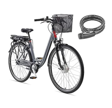 TELEFUNKEN E-Bike 28 Zoll Fahrrad für Damen & Herren | Pedelec Citybike mit 7-Gang Nabenschaltung | Rücktritt | EBike inkl Panzerkabelschloss | Elektrofahrrad 250 W Frontmotor | 536 Wh Li-Ion Akku