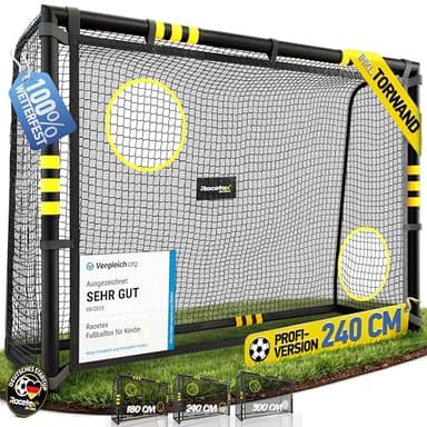 Racetex Fussballtore für Garten Kinder und Erwachsene mit [Anti-Rost Beschichtung] - Fußballtor Kinder inkl. Erdanker für optimalen Halt - Fußball Tor mit rundum Polsterung (240cm x 160cm.)