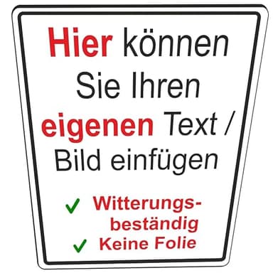 NEU!! SCHILDER HIMMEL anpassbares Hochformat Schild mit eigenem Text, Bild, Symbolen, Pfeilen, 7 Größen, wetterfestem Alu-Verbund oder Kunststoff für Innen, Parken, Wegweiser, Firmenschilder