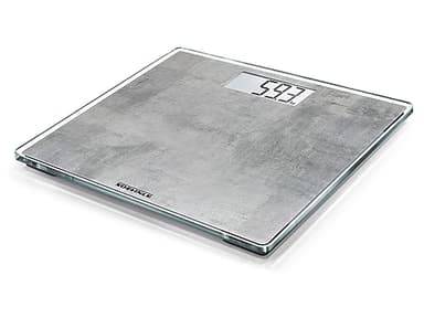 Soehnle Style Sense Compact 300 Concrete, digitale Körperwaage mit LCD-Anzeige, elektronische Waage mit extraflachem Design, Personenwaage mit Tragkraft bis zu einem Gewicht von 180 kg