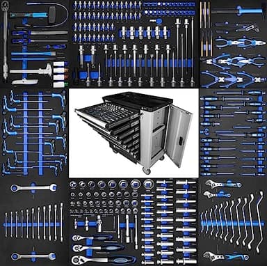 Imperiumtools XXXL Werkzeugwagen gefüllt Pro 8 Schubladen Schaumeinlagen Werkstattwagen CR-V