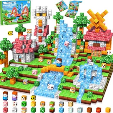 Subtail 216 Teile Magnetische Bausteine - Magnetbausteine Magnetspielzeug Magneten Kinder Magnetische Bauwelt Spielzeug Magnetblöcke für Kinder ab 3 4 5 6 7 8 9 Jahre Verstaubare Halloween Ostern