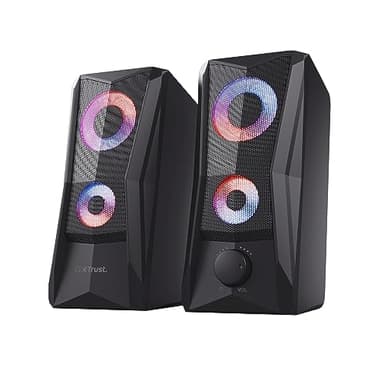 Trust Gaming GXT 606B Javv 2.0 PC Lautsprecher mit RGB LED Beleuchtung, 12W (6W RMS), USB-Betrieb, Kompakte PC Boxen, Speaker Set, Gaming Lautsprecher für Computer und Laptop - Schwarz