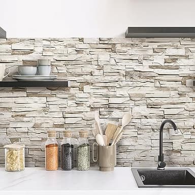 CREARREDA Küchenrückwand Selbstklebend Made in Italy Einfache Anwendung Spritzschutz aus PVC Wasserbeständig und Langlebig.