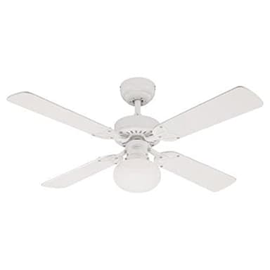 Westinghouse Lighting Vegas 7218540 Deckenventilator mit Beleuchtung, A++ to E, Metall, 60 W, E27, weiß, 105 x 105 x 44.2 cm