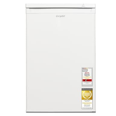 Exquisit Gefrierschrank | 91 l Nutzinhalt, Energieeffizienzklasse E, 40 dB(A) | kompakte Bauform, 4-Sterne-Gefrieren, manuelle Temperaturregelung, wechselbarer Türanschlag | GS512-040E weiss