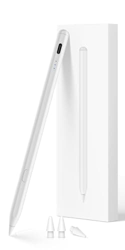 Stylus Stift für iPad 2018-2026 mit USB-C Schnellladeleistung, Palm Rejection und Neigungssensitivität Pencil für iPad 11/10/9/8/7/6/A16, Mini 7/6/5, Air M4/3/2 11"/13"/5/4/3, Pro M5/M4 13"/12.9″/11″