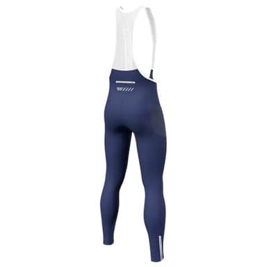 Lo.gas Radhose Lang Herren Gepolstert Mit TräGer Fahrradhose Radlerhose Winter Elastizität Winddicht Atmungsaktiv Schnell Trocknend Fahrrad Trägerhose mit Taschen-BlauLarge