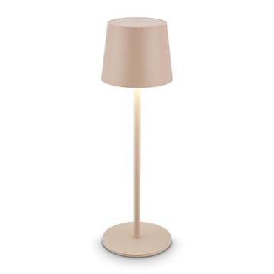 BRILONER - LED Tischlampe kabellos IP44 mit Touch, dimmbar, Akku & Lichtquelle tauschbar, Nachttischlampe, Leselampe, LED Lampe, Campinglampe, Tischleuchte, Akkulampe, Outdoor, 11x34,5 cm, Beige