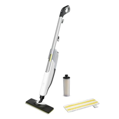 Kärcher Dampfreiniger SC 2 Upright, Aufheizzeit: 30 s, Flächenleistung: ca. 50 m², Tank: 0,4 l, Heizleistung: 1600 W, mit Bodendüse EasyFix, Mikrofaser-Bodentuch und Entkalkungskartusche