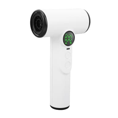 Bewinner Pro Akku Reisefön - 3 Geschwindigkeiten & 3 Temperaturen Kabelloser Fön mit Akku, Tragbarer Haartrockner mit Digitalem Bildschirm für Frauen Camping, weiß