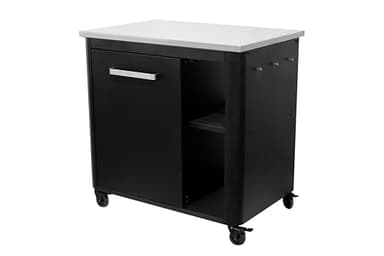 cozze® - Outdoor-Tisch für Außenküchen – Erweiterbar & Kombinierbar mit Cozze Tischen, mit 4 robusten Ø75mm Rädern, Typ 430 Edelstahlplatte, Gasflaschenhalter, 100kg Tragkraft – Ideal für Grillfans