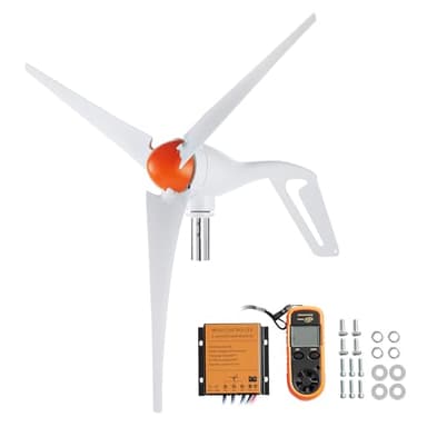 VEVOR 500 W Windkraftanlage, 12 V Windgenerator, 3-Blatt-Windkraftgenerator mit Anemometer, MPPT-Regler und einstellbarer Windrichtung, geeignet für Zuhause, Bauernhof, Wohnmobile, Boote