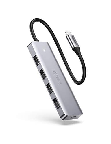 UGREEN USB C Hub mit 4 Ports USB 3.0 OTG Adapter, Verteiler Mit Stromversorgung-Port Kompatibel Mit iPhone 17 Serie, MacBook Serie, iPad, Surface Pro/Go, Thinkpad und Mehr (15cm)