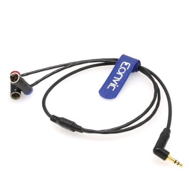 Eonvic 3,5 mm TRS auf Dual Low-Profile TA3M Mini-XLR 3-poliger Stecker Audiokabel für Rode Wireless GO II Canon EOS C70 Blackmagic Pocket Cinema Kamera 6K Pro Kamera