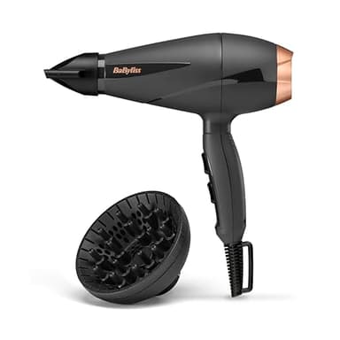 BaByliss Smooth Pro Föhn mit Diffusor – Leistungsstarker 2100 W Fön, hergestellt in Italien, Ionen-Technologie mit Anti-Frizz, 3 Temperaturen & 2 Geschwindigkeitsstufen, Schwarz, 6709DE