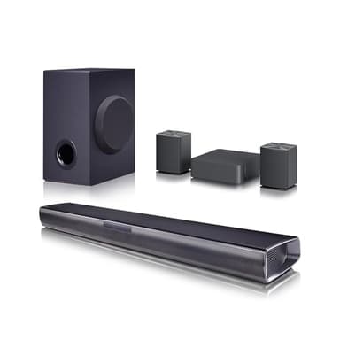 LG SQC4R 4.1 Soundbar (220W) mit kabellosem Subwoofer und Rücklautsprechern (Adaptive Sound Control, Bluetooth), Schwarz