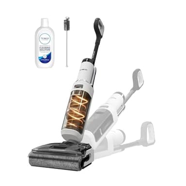 Tineco Floor One Stretch S6 Nass Trockensauger, 180°-Flachdesign Saugwischer 13cm Liegehöhe, 85°C 5min FlashDry Selbstreinigung, 3-Seitige Kantenreinigung 40min Laufzeit Reinigung unter tiefen Möbeln