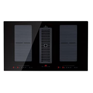 Klarstein 2-in-1 Induktionskochfeld mit Dunstabzug, Induktionskochfeld mit Abluft & Ventilator, 4-Zonen-Kochfeld, Glaskeramik-Einbauherd, Kochfeld mit Dunstabzug, Energieklasse A, 654m³/h Luftstrom