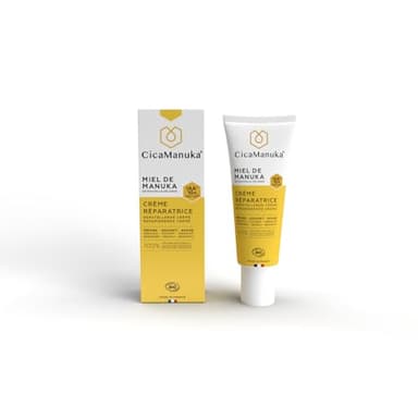 CICAMANUKA - Reparierende Creme mit Manuka-Honig IAA10+ - Unterstützt die Reparatur von beschädigter und trockener Haut - Bio-zertifiziert - 40 ml