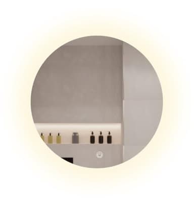 SensaHome – Runder Badezimmerspiegel ohne Rahmen mit LED-Beleuchtung – dimmbar – Wandspiegel – 60 cm