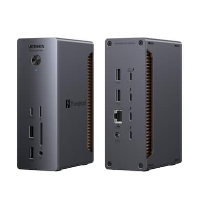 UGREEN Revodok Max 2131 Thunderbolt 5 Dock 120Gbps mit 3*TBT5 (Single 8K@60Hz & Dual 6K@60Hz max.), Docking Station 140W Aufladen für Laptop, 2.5Gbps Ethernet, SD 4.0, 3.5mm Aux