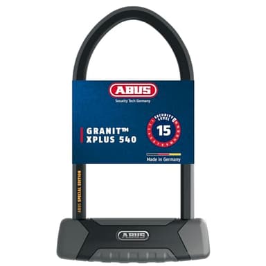 ABUS Bügelschloss Granit XPlus 540 + USH-Halterung - Fahrradschloss mit 13 mm starkem Bügel und XPlus Zylinder - ABUS-Sicherheitslevel 15-230 mm Bügelhöhe