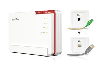 FRITZ!Box 5690 Pro (Wi-Fi 7 Premium DSL- und Glasfaser-Router mit Triband (2,4 GHz, 5 GHz, 6 GHz) bis zu 18,5 GBit/s, für Glasfaser & DSL-Anschlüsse, WLAN Mesh, DECT-Basis, deutschsprachige Version)